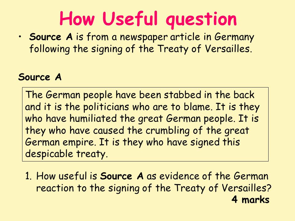 Treaty of Versailles Questions and Answers